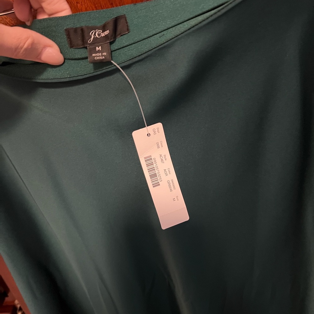 NWT J. Crew green silk midi skirt size medium - Picture 4 of 4